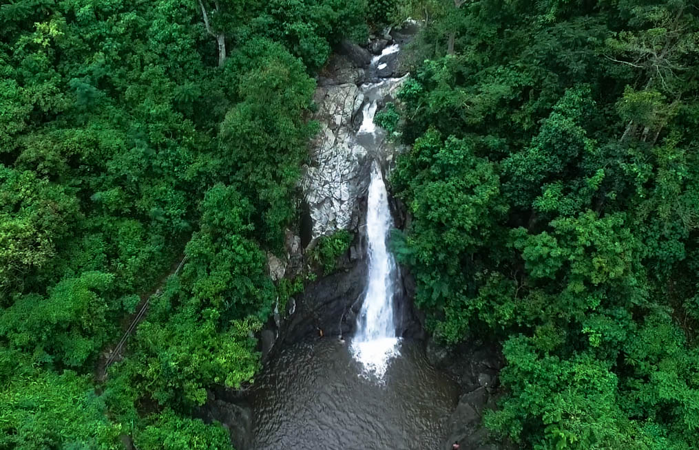 maribina falls waterfall in bato catanduanes philippines drone shot